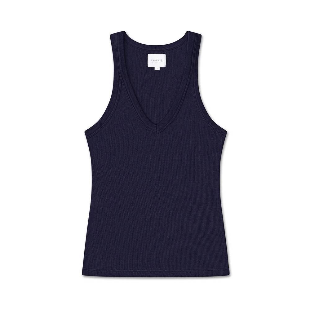 NEW SUNDAYS women's mick v-neck tank top in navy